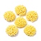 Glass Seed Beaded Cabochons, Cluster Beads, with Golden Plated Iron Perforated Disc Settings, Half Round, Colorful, 19.5x9mm