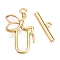 Brass Toggle Clasps, Cadmium Free & Nickel Free & Lead Free, with Shell, Fairy, Real 18K Gold Plated, 19.5x11x3mm, Hole: 1.2mm, Bar: 4.5x14x1.5mm, Hole: 1mm
