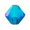 Preciosa® Crystal Beads, Czech Crystal, Bicone(451 69 302 Rondelle), 60310 20000 Capri Blue AB 2x, 6mm, Hole: 1mm