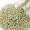 TOHO Round Seed Beads, Japanese Seed Beads, (1848) Blue Mint Lined Light Topaz Rainbow, 8/0, 3mm, Hole: 1mm, about 222pcs/bottle, 10g/bottle