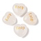 Natural Quartz Crystal Heart Engraving MBTI Figurines Statues for Home Office Desk Decorations, Word Entp, 30x30x12.5~13mm