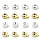 16Pcs 4 Styles Brass Crimp Beads, Mixed Shapes, Mixed Color, 4x3~3.5x2~2.5mm, Hole: 0.6~0.9mm