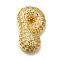 Brass with Cubic Zirconia Pendants, Cadmium Free & Nickel Free & Lead Free, Letter P, Letter P, 22x13.5x7mm, Hole: 4mm