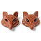 Synthetic Goldstone Pendants, Top Drilled Beads, with Black Onyx Eye, Fox Head, 41x29.5~30.5x13~14.5mm, Hole: 1.6mm