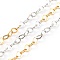 Two Tone 304 Stainless Steel Cable Chains, Soldered, with Spool, Golden & Stainless Steel Color, 4x3x0.5mm, 32.8 Feet(10m)/roll