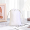 Velvet Storage Bags, Drawstring Pouches Packaging Bag, Rectangle, White, 18x13cm