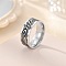Retro 201 Stainless Steel Enamel Finger Rings for Men, Oval, Carved Ring, Antique Silver, US Size 10(19.8mm)