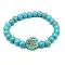 Minimalist European Style Constellation Synthetic Turquoise Beaded Stretch Bracelets for Women, Capricorn