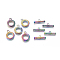 Ion Plating(IP) 304 Stainless Steel Toggle Clasps, for DIY Jewelry Making, Rainbow Color, Ring: 19x15x3mm, Hole: 2.5mm, Inner Diameter: 9mm, Bar: 21x6.5x3mm, hole: 2mm