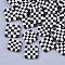 Handmade Polymer Clay Cabochons, Black and White, Square, 9~12x9~12x1~3mm,about 5000pcs/1000g