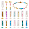Pandahall 395Pcs 15 Style 2-Hole Glass Seed Beads Sets, Rectangle, Lustered Opaque & Rainbow & Golden Plated & Transparent, Mixed Color, 4.5~5.5x2~5.5x2~2.5mm, Hole: 0.5~0.8mm