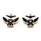 Alloy Pendants, with Enamel, Cadmium Free & Lead Free, Light Gold, Kite, Black, 14.5x17x2mm, Hole: 1.6mm