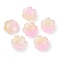 Transparent Spray Paint Glass Beads, Flower, Pearl Pink, 14x14x5mm, Hole: 1.5mm