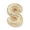 Rack Plating Brass Micro Pave Cubic Zirconia Pendants, Real 18K Gold Plated, Lead Free & Cadmium Free, Letter, Letter S, 23x16x6.5mm, Hole: 4x2.5mm