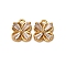 Brass Micro Pave Cubic Zirconia Charms, Nickel Free, Flower, Real 18K Gold Plated, 9x8x3mm, Hole: 1.2mm