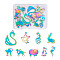 18Pcs 9 Style 201 Stainless Steel Pendants, Animal, Rainbow Color, 2pcs/style