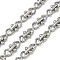 304 Stainless Steel 8-Shaped Link Chains, with Spool, Unwelded, Stainless Steel Color, 12x6x3mm