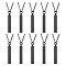 10Pcs Brass Coated Iron Pendant Necklace, Cuboid, Black, 20.28 inch(51.5cm)