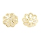 316 Stainless Steel Bead Caps, Flower Multi-Petal, Real 18K Gold Plated, 6x6x1mm, Hole: 1mm