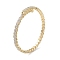 Brass Micro Pave Cubic Zirconia Cuff Bangles, Long-Lasting Plated, Lead Free & Cadmium Free, Real 18K Gold Plated, Inner Diameter: 2-1/8 inch(5.25cm)