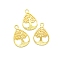 Tibetan Style Alloy Pendants, Teardrop with Tree of Life Charms, Golden, 32x21mm