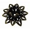 Brass Bead Caps, Antique Bronze, Flower, Size: about 16mm in diameter, 8mm thick, hole: 1.5mm
