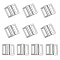 Alloy Bikini Clips, Bra Clasp Replacement Part, Lingerie Front Closure, Platinum, 14x15x4mm, Hole: 9.5x2mm, 10 sets/box