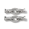 Rack Plating Brass Pave Clear Cubic Zirconia Fold Over Clasps, Cadmium Free & Nickel Free & Lead Free, Oval, Platinum, Oval: 13x9.5x2mm, Clasps: 13x7x6.5mm, Inner Diameter: 4.5mm