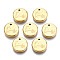 316 Surgical Stainless Steel Charms, Flat Round with Constellation, Real 14K Gold Plated, Pisces, 10x2mm, Hole: 1mm