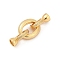 Brass Fold Oval Clasps, Cadmium Free & Nickel Free & Lead Free, Oval, Real 18K Gold Plated, 29mm