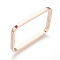 Brass Rhinestone Bangles, Rectangle, Rose Gold, 1-5/8 inchx2-1/4 inch(43x58mm)