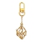 304 Stainless Steel Empty Stone Holder Chain Pouch Pendant Decorations, with Alloy Swivel Clasps, Golden, 91mm