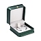PU Leather Jewelry Box, with Reain Crown, for Bracelet Packaging Box, Square, Dark Green, 9.6x9.4x5.2cm