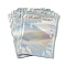 Rectangle Zip Lock Plastic Glitter Holographic Bags, Resealable Bags, Clear, 20x14cm, Hole: 6mm, Unilateral Thickness: 2.3 Mil(0.06mm)