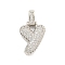 Brass Micro Pave Clear Cubic Zirconia Pendants, Cadmium Free & Nickel Free & Lead Free, Platinum, Letter Y, 31x17x5mm, Hole: 3x6mm