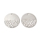 Non-Tarnish 304 Stainless Steel Pendants, Flat Round Charm, Stainless Steel Color, 23x1mm, Hole: 1.8mm