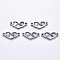 Tarnish Resistant 201 Stainless Steel Links Connectors, Laser Cut, Heart with Flower & Word Love, for Valentine's Day, Stainless Steel Color, 8.5x19.5x1.5mm, Hole: 1.6mm