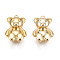Brass Charms, Cadmium Free & Nickel Free & Lead Free, Bear, Real 18K Gold Plated, 14x9x4.5mm, Hole: 0.9mm