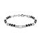 Adjustable 304 Stainless Steel Gemstone Beaded Bracelets, Rectangle, 6-1/4 inch(16cm)