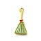 Halloween Theme Alloy Enamel Pendants, Golden, Broom, 24x11x1mm, Hole: 1.8mm
