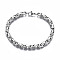 Non-Tarnish 201 Stainless Steel Byzantine Chain Bracelets, Stainless Steel Color, 8-5/8 inch(22cm)