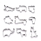 Non-Tarnish Stainless Steel Mixed Animal Shape Cookie Candy Food Cutters Molds, for DIY, Kitchen, Baking, Kids Birthday Party Supplies Favors, Stainless Steel Color, 57x63x20.5mm, 9pcs/Set