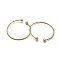 Brass Cuff Bangles Making, Torque Bangles, End with Removable Round Beads, Nickel Free, Raw(Unplated), 50x1.5mm
