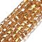 Electroplate Glass Beads Strands, AB Color Plated, Faceted, Cube, Light Khaki, 7~8x7~8x7~8mm, Hole: 1.5mm, about 97~100pcs/strand, 70~71cm
