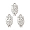 Non-Tarnish 304 Stainless Steel Pendants, Owl Charms, Stainless Steel Color, 19x10x2mm, Hole: 3mm