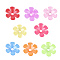 Opaque AS Plastic Bead Caps, 6-Petal, Flower, Mixed Color, 33.5x31.5x6.5mm, Hole: 5.5mm, about 350pcs/500g