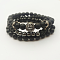 Fashionable retro black matte bracelet set with crown, zircon lion head.