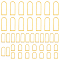 42Pcs 3 Style Brass Pendants, Arch Charm, Raw(Unplated), 20~44x12~16.5x0.8~1mm, Hole: 1.2~1.4mm, 14pcs/style