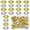 30Pcs 2 Colors Tibetan Style Alloy Bead Frame, Eye, Antique Silver & Antique Golden, 12x21x3.5mm, Hole: 1.4mm, 15pcs/color, 30pcs/set