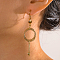 Elegant and Stylish Brass Flat Round Tassel Hoop Earrings, Real 18K Gold Plated, 75x21mm